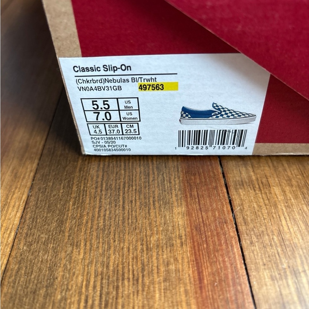 Vans Nebulas Blue Checkerboard Slip-On Shoes